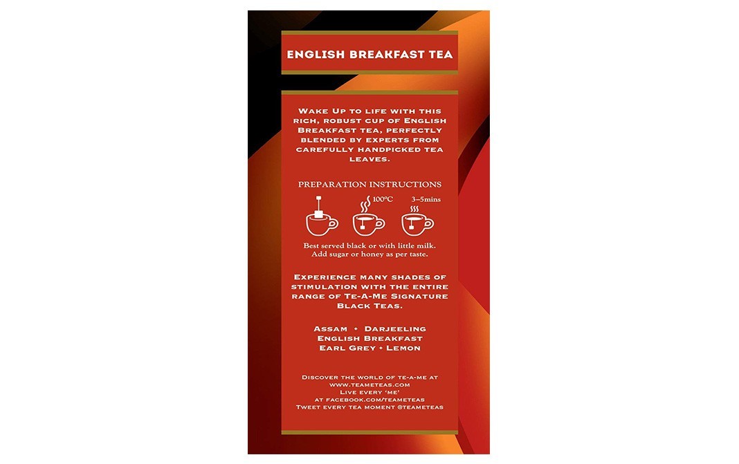 Te-A-Me English Breakfast Tea Wake Up   Box  25 pcs